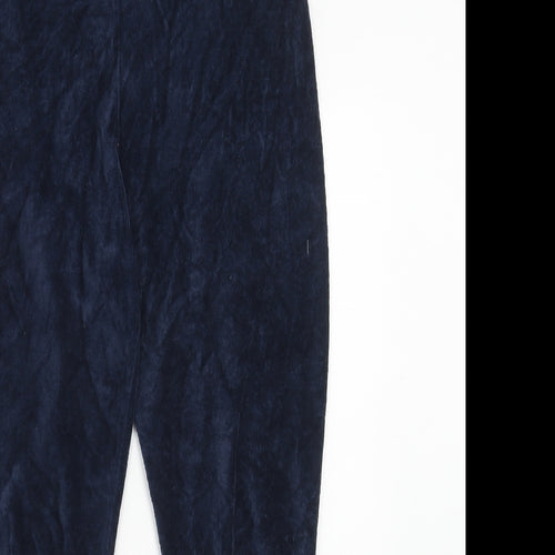 Marks and Spencer Womens Blue Cotton Carrot Trousers Size 16 Regular