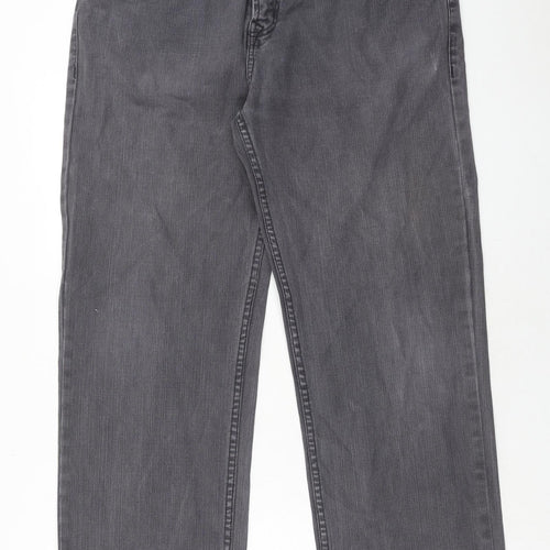 MANTARAY PRODUCTS Mens Grey Cotton Straight Jeans Size 36 in Regular Zip