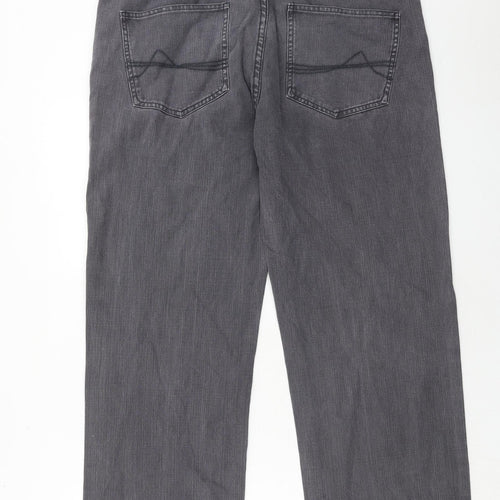 MANTARAY PRODUCTS Mens Grey Cotton Straight Jeans Size 36 in Regular Zip