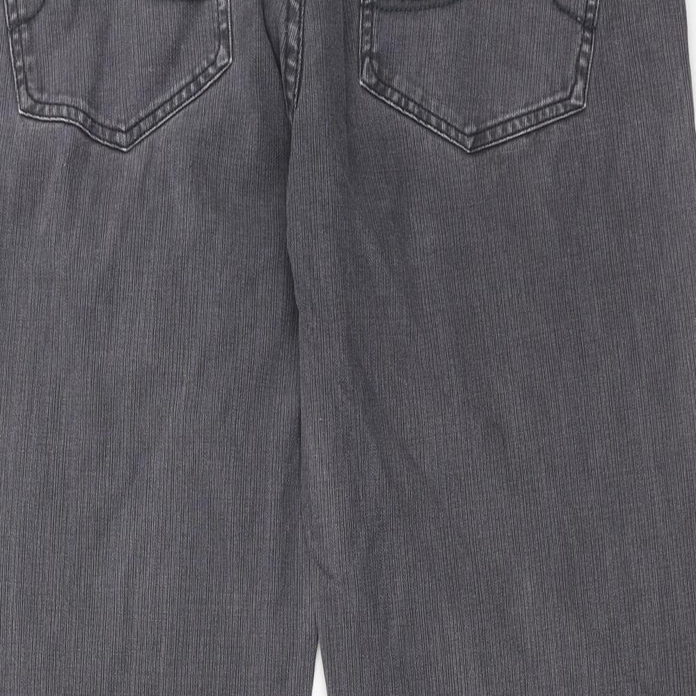 MANTARAY PRODUCTS Mens Grey Cotton Straight Jeans Size 36 in Regular Zip