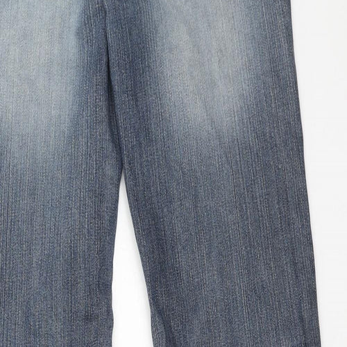 NEXT Womens Blue Cotton Bootcut Jeans Size 10 Regular Zip