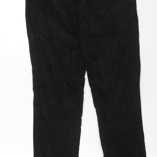 Marks and Spencer Womens Black Cotton Trousers Size 10 Regular Zip