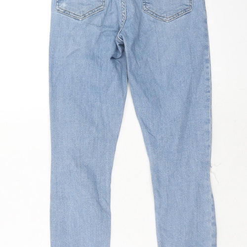 Topshop Womens Blue Cotton Skinny Jeans Size 25 in L28 in Regular Zip