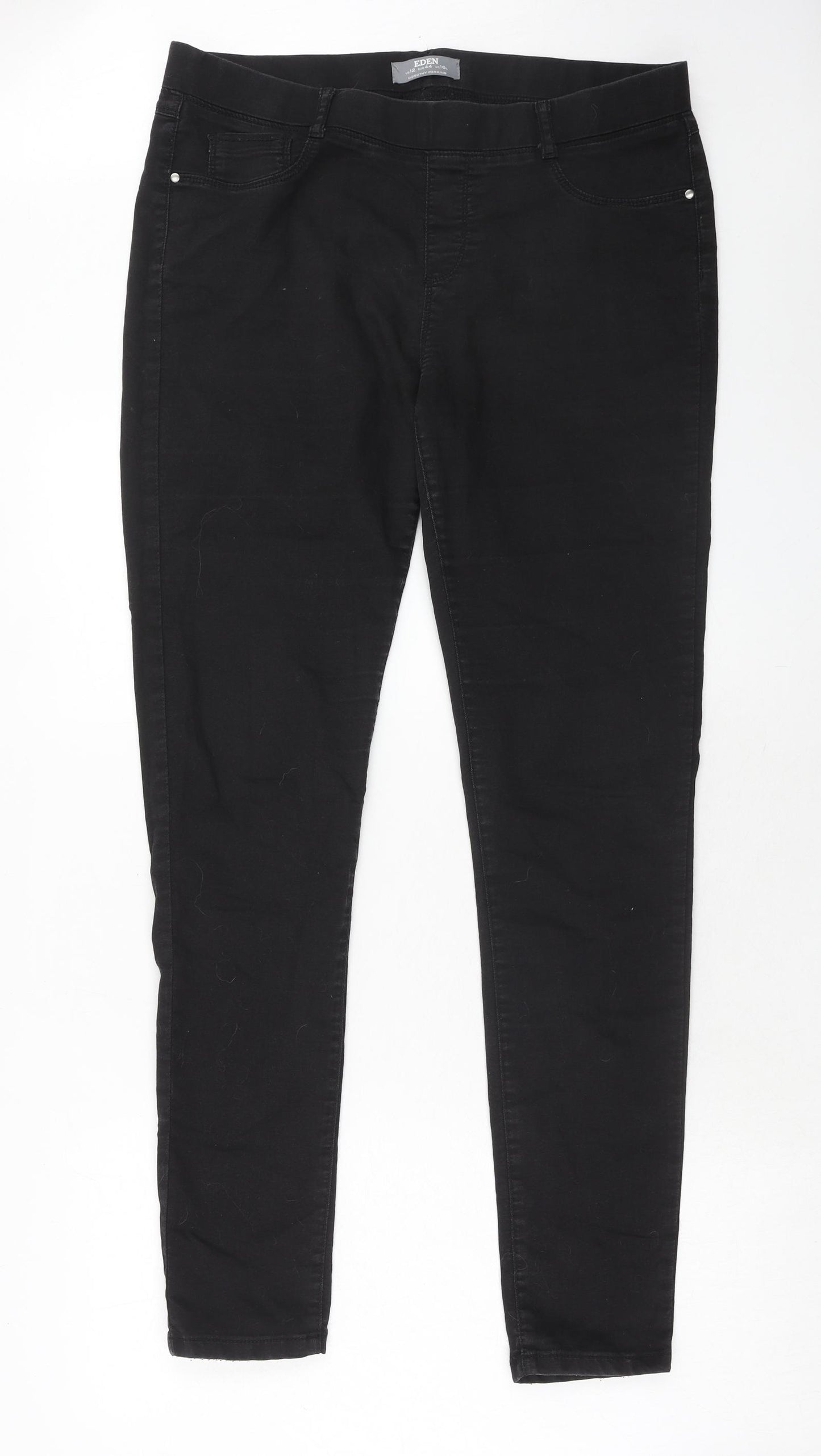 Dorothy Perkins Womens Black Cotton Skinny Jeans Size 16 Regular