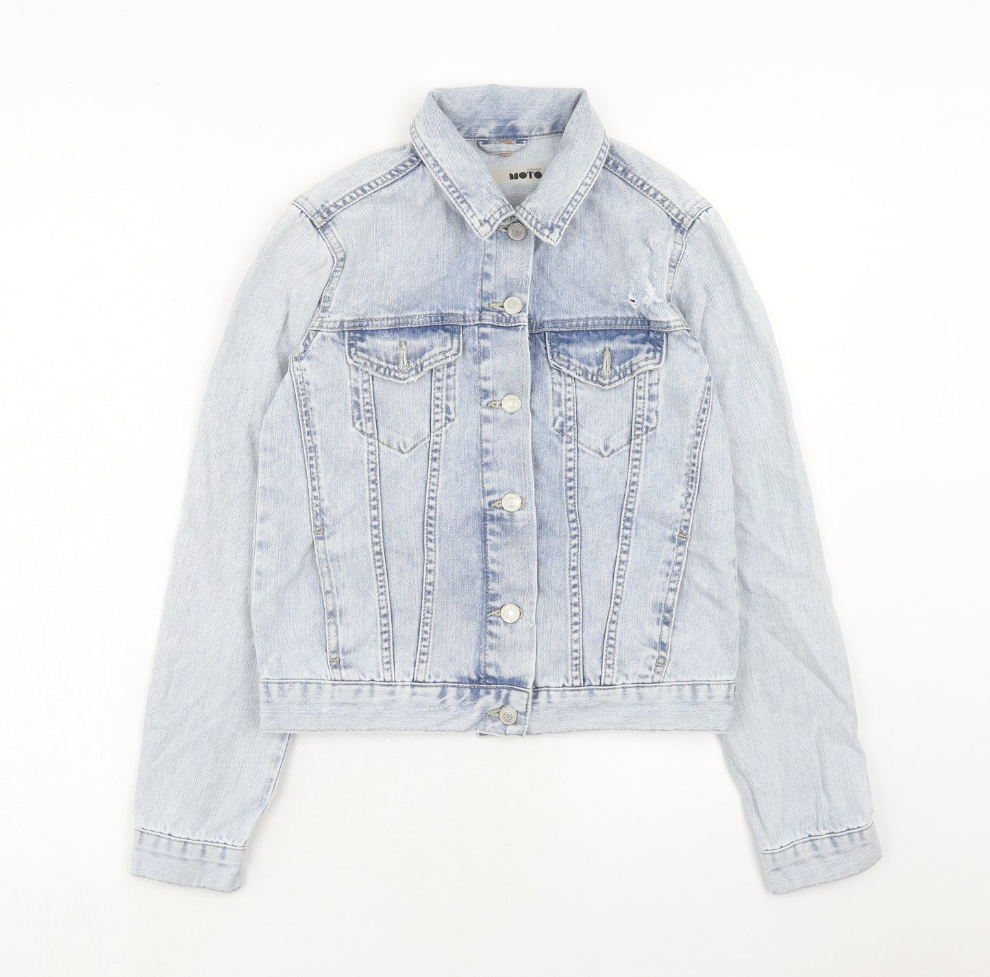 Topshop Womens Blue Jacket Size 6 Button