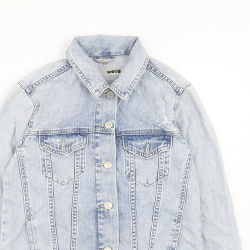 Topshop Womens Blue Jacket Size 6 Button