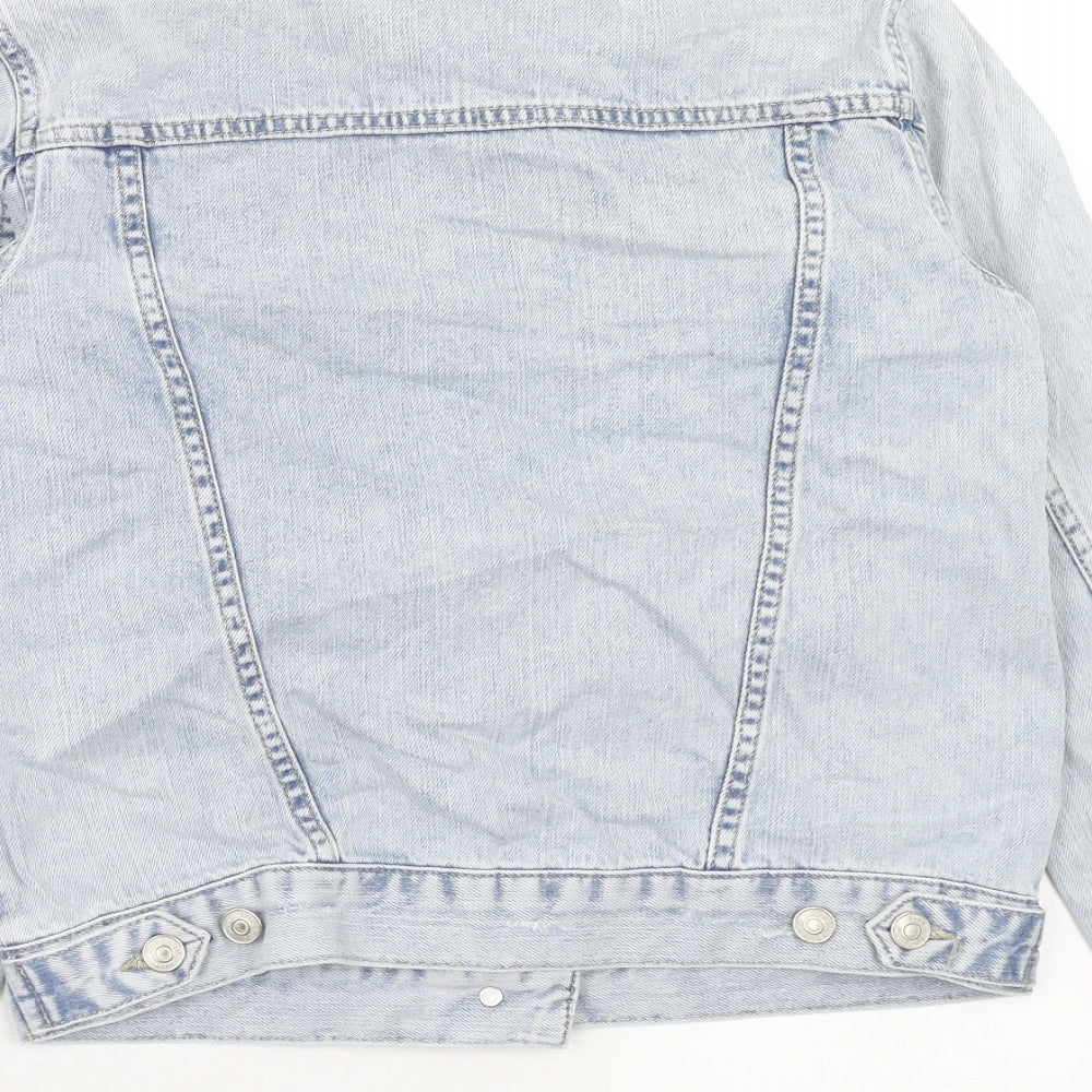 Topshop Womens Blue Jacket Size 6 Button