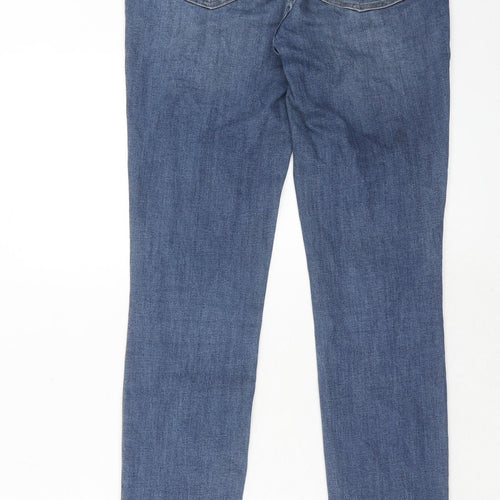 H&M Womens Blue Cotton Skinny Jeans Size 8 Regular Zip