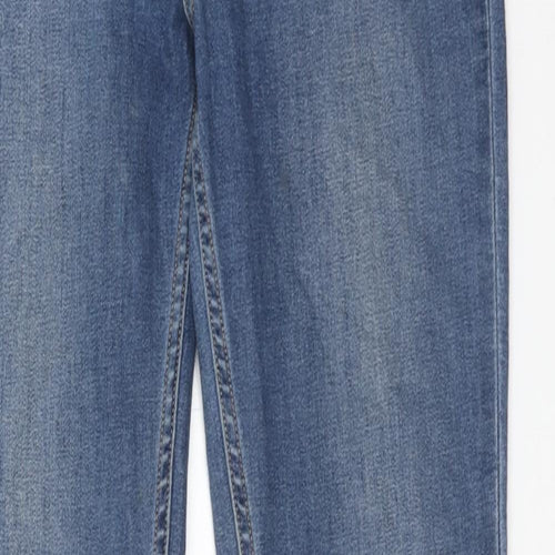H&M Womens Blue Cotton Skinny Jeans Size 8 Regular Zip