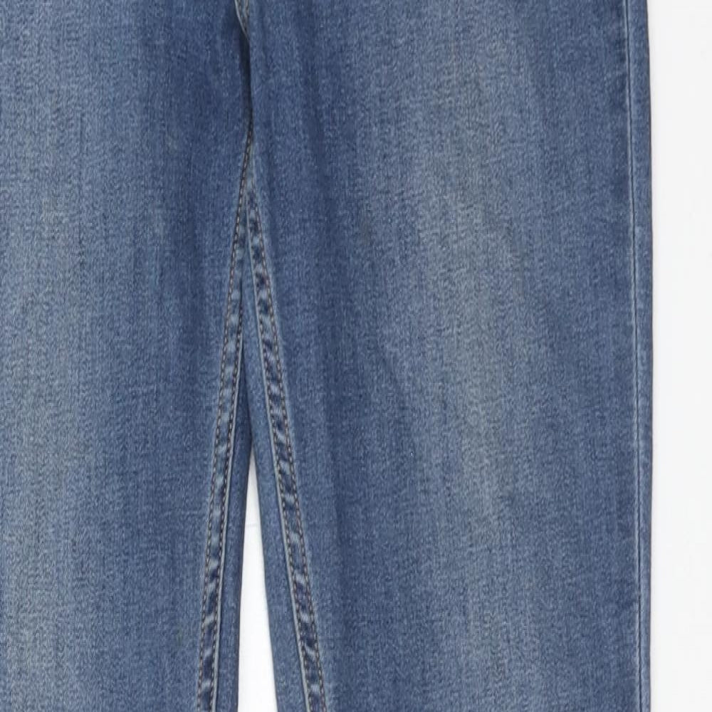 H&M Womens Blue Cotton Skinny Jeans Size 8 Regular Zip