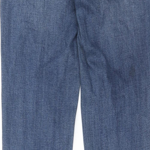 H&M Womens Blue Cotton Skinny Jeans Size 8 Regular Zip