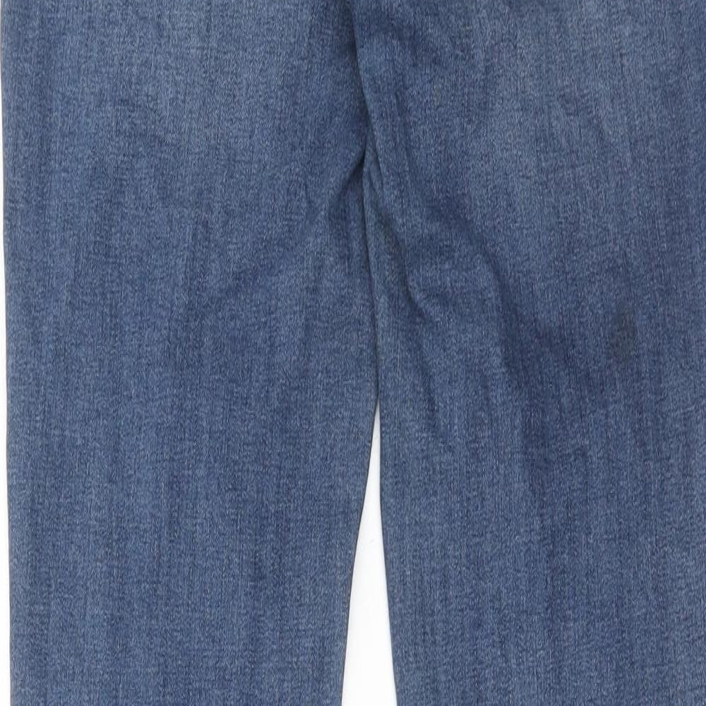 H&M Womens Blue Cotton Skinny Jeans Size 8 Regular Zip