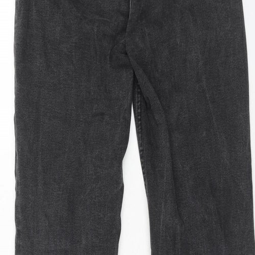 Monki Womens Black Cotton Bootcut Jeans Size 28 in Regular Zip