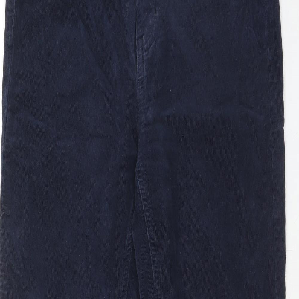 Marks and Spencer Womens Blue Cotton Trousers Size 10 Regular Zip