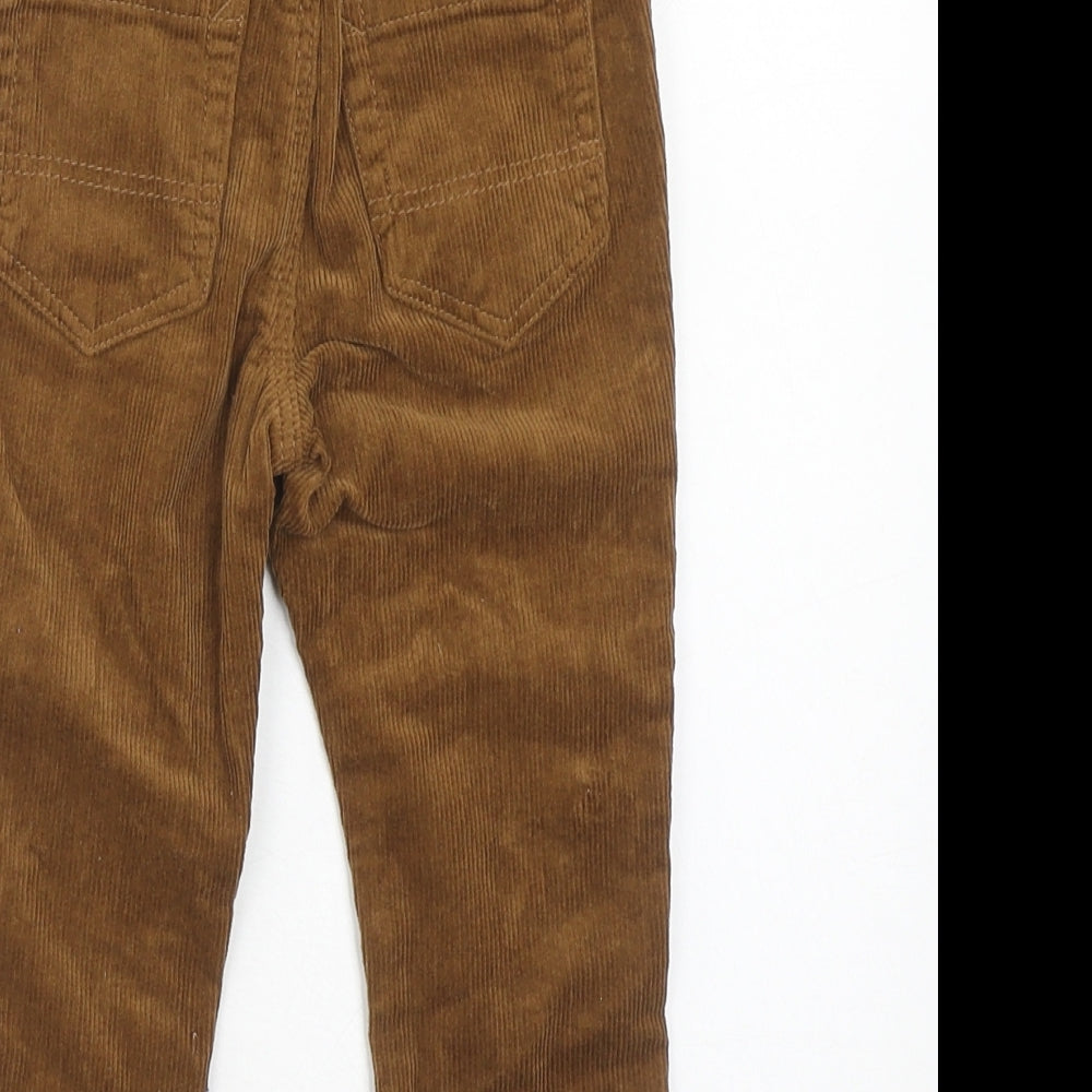 NEXT Boys Brown Cotton Chino Trousers Size 2 Years Regular Zip