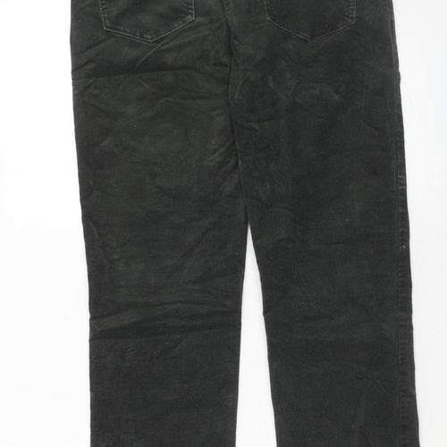 Marks and Spencer Womens Green Cotton Trousers Size 30 in Regular Zip