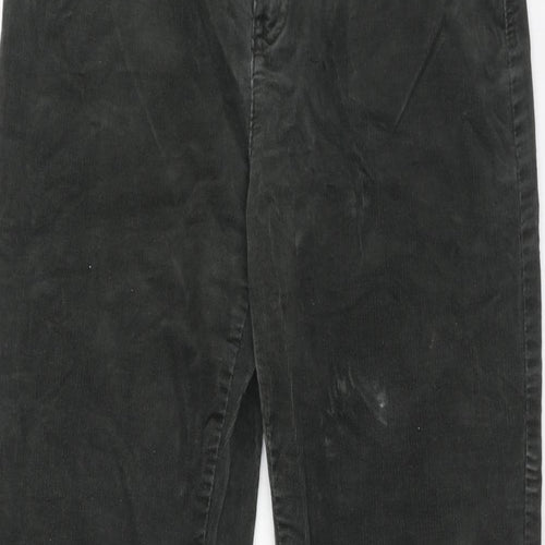 Marks and Spencer Womens Green Cotton Trousers Size 30 in Regular Zip