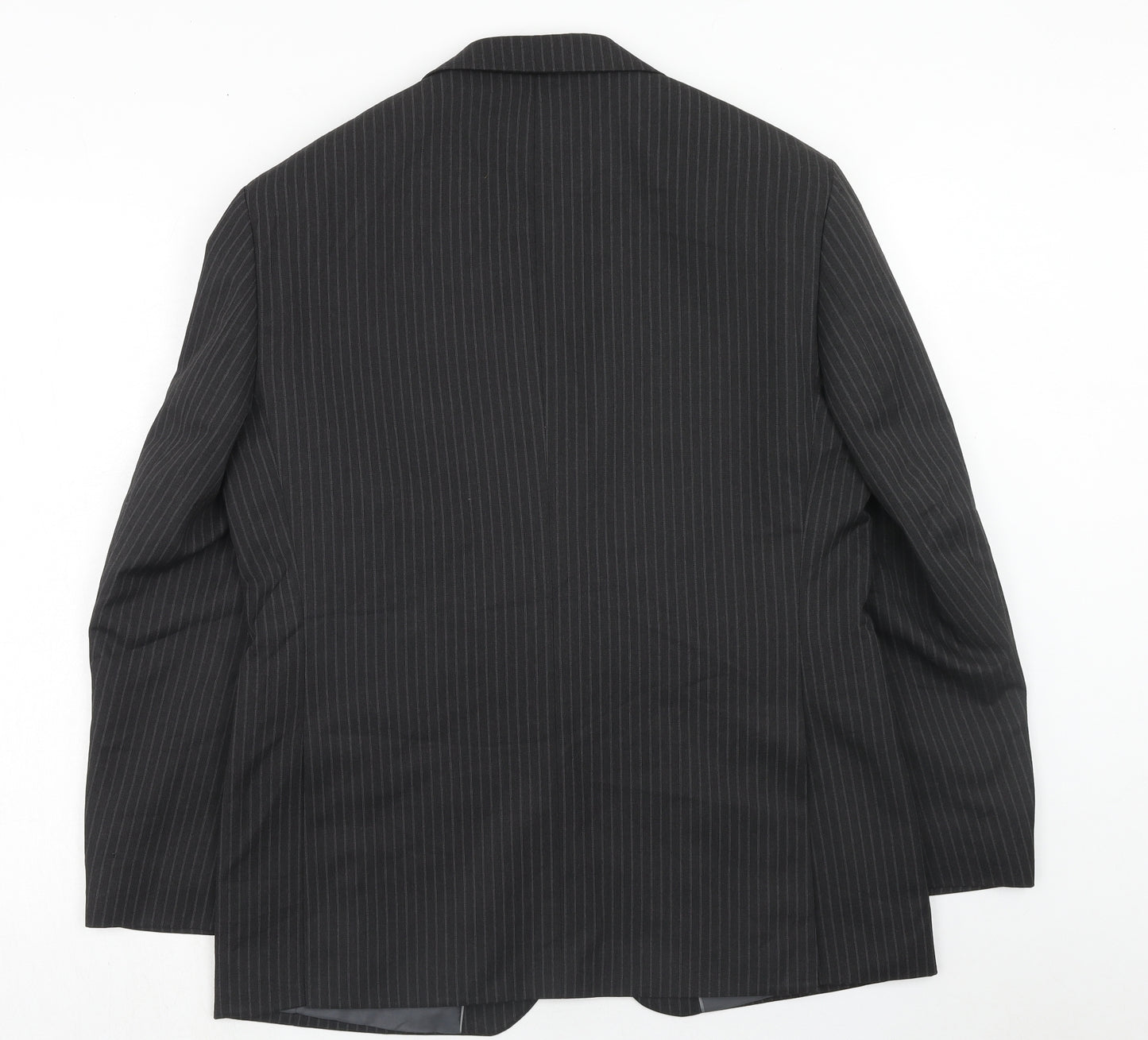 Marks and Spencer Mens Grey Striped Polyester Jacket Suit Jacket Size 40 Regular