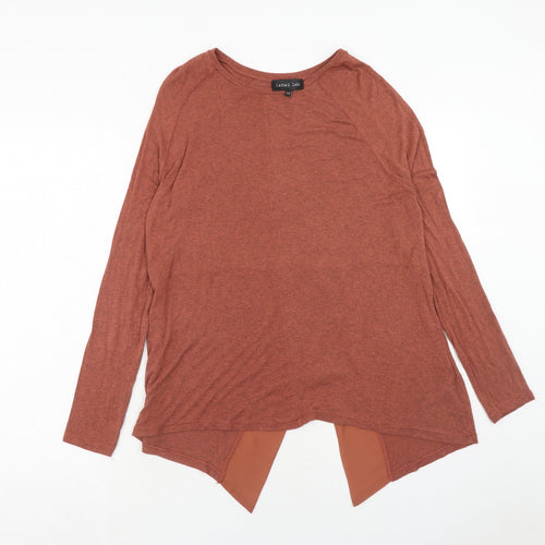 Label Lab Womens Orange Viscose Basic T-Shirt Size 10 Round Neck