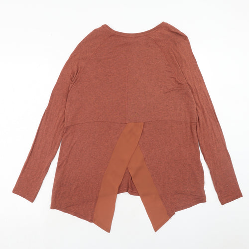 Label Lab Womens Orange Viscose Basic T-Shirt Size 10 Round Neck