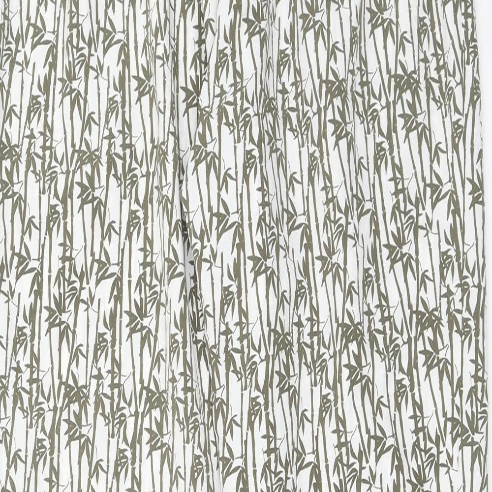 Topshop Womens Green Geometric Polyester Harem Trousers Size 10 Regular - Leaf Pattern