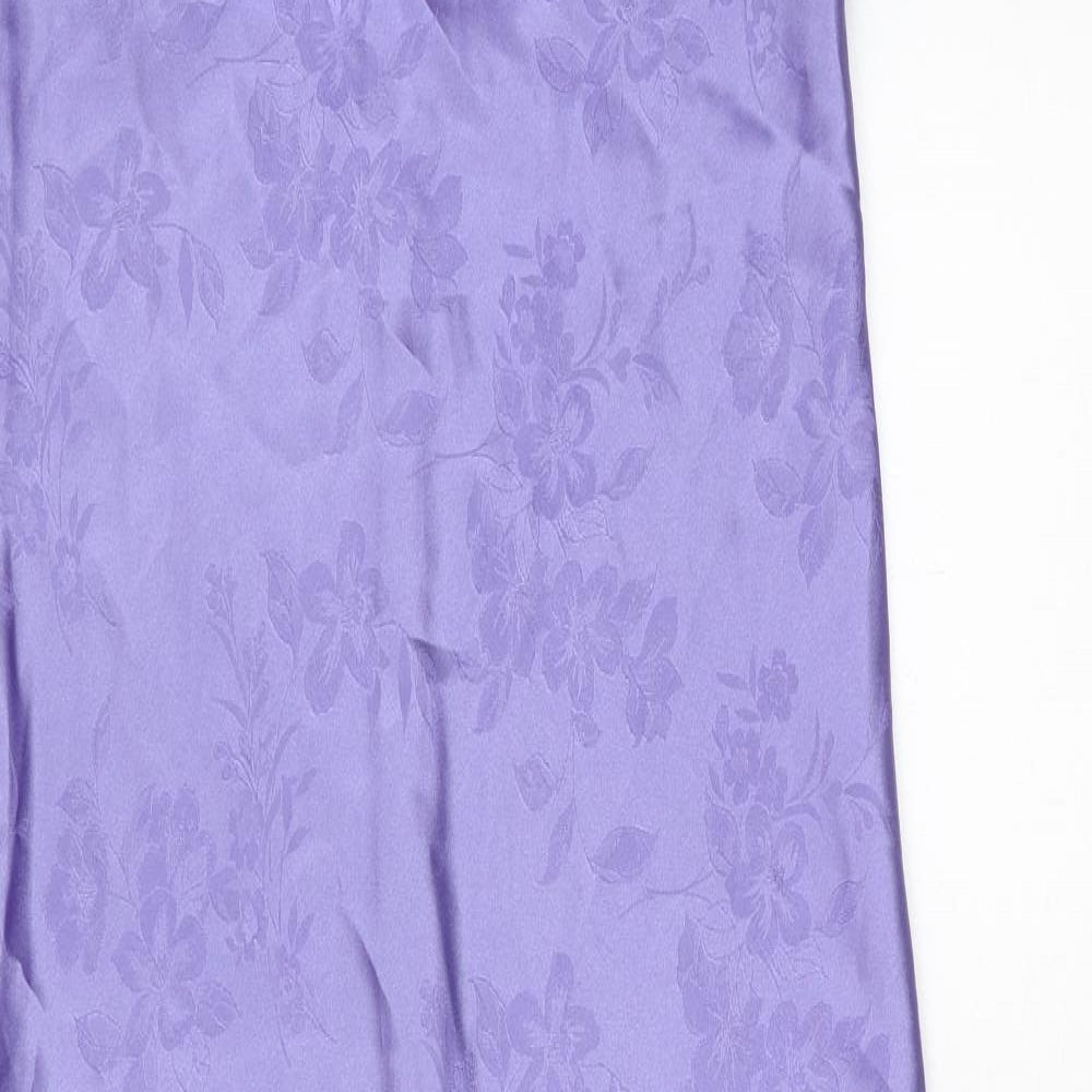 BHS Womens Purple Floral Polyester Cami Dress Size 10