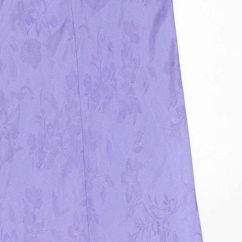 BHS Womens Purple Floral Polyester Cami Dress Size 10