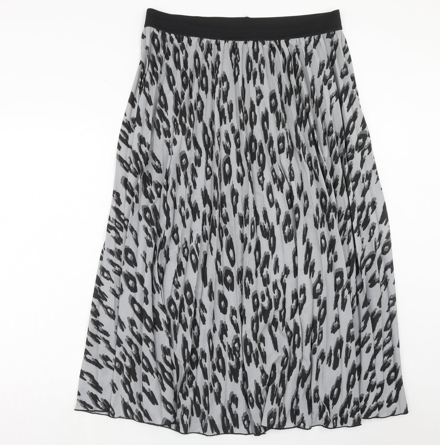 Roman Womens Grey Animal Print Polyester Pleated Skirt Size 20 - Leopard Pattern