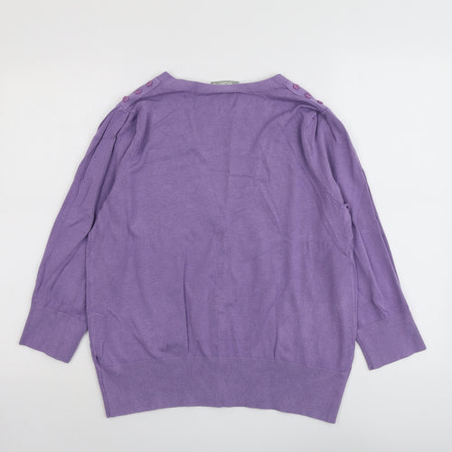 Wallis Womens Purple V-Neck Viscose Cardigan Jumper Size 18