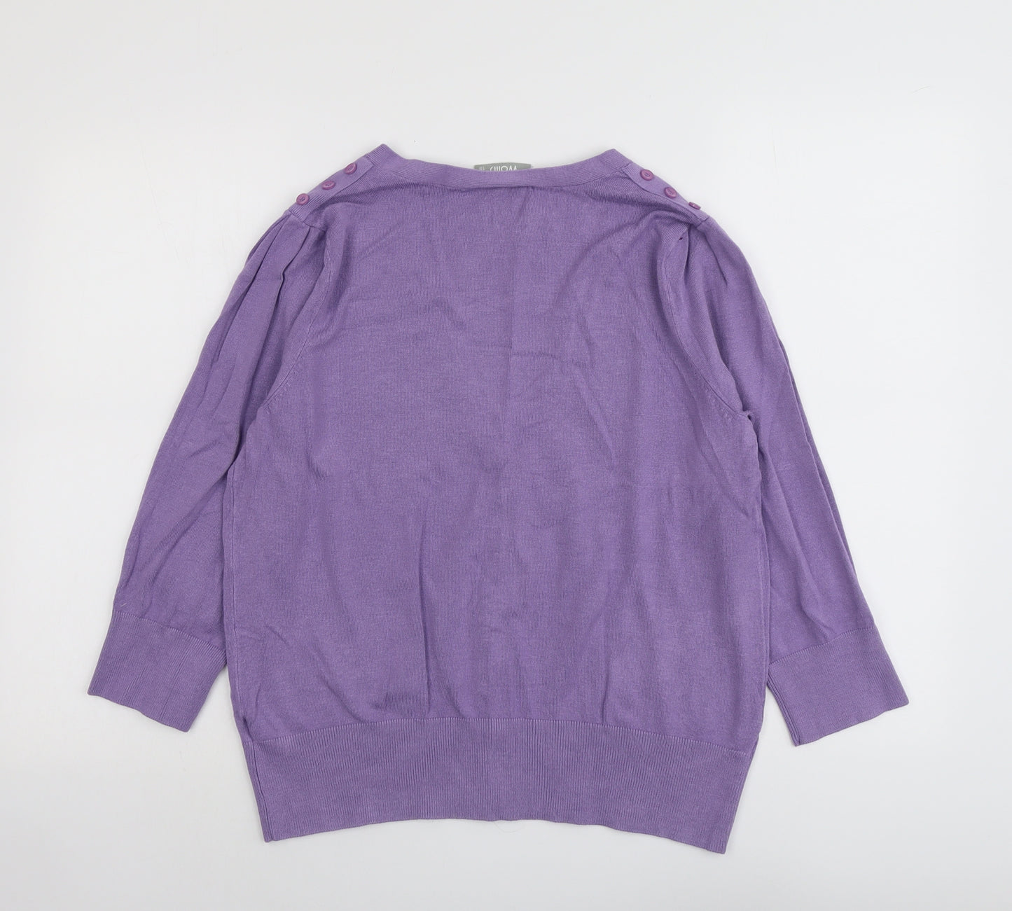 Wallis Womens Purple V-Neck Viscose Cardigan Jumper Size 18