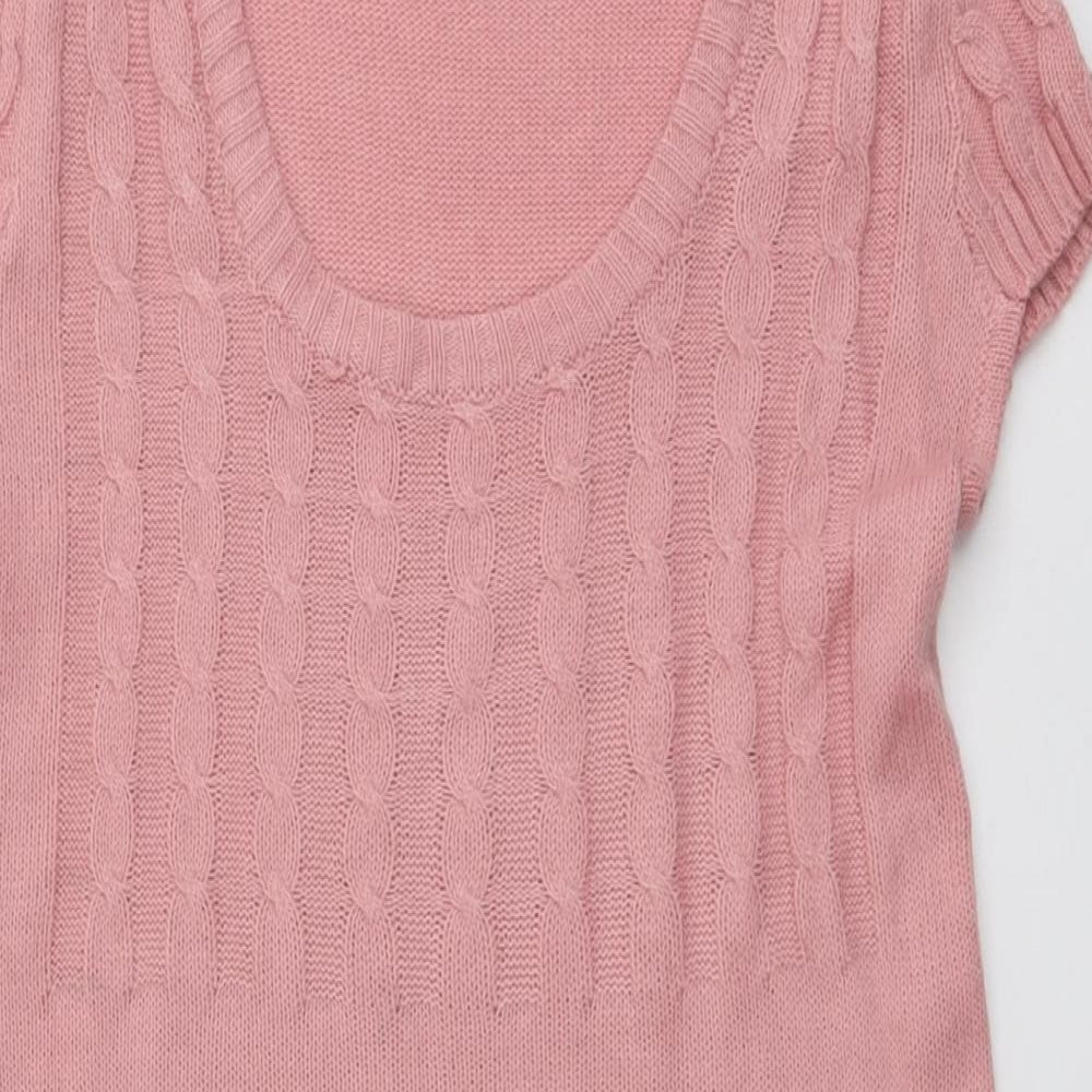 QED London Womens Pink Acrylic Jumper Dress Size 12 Round Neck Pullover
