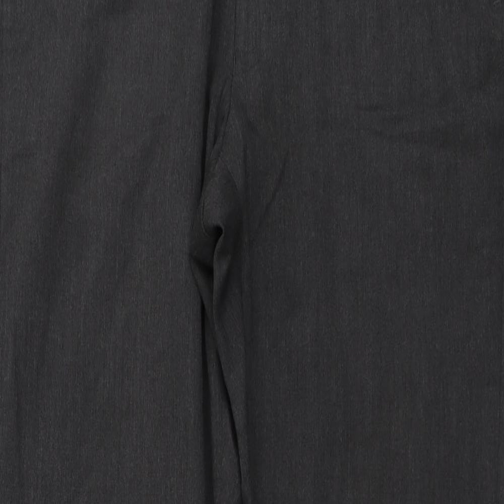 Marks and Spencer Mens Grey Polyester Trousers Size 38 in L35 in Regular Button