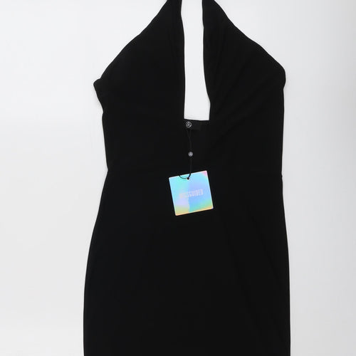 Missguided Womens Black Polyester Bodycon Size 10 Halter Pullover