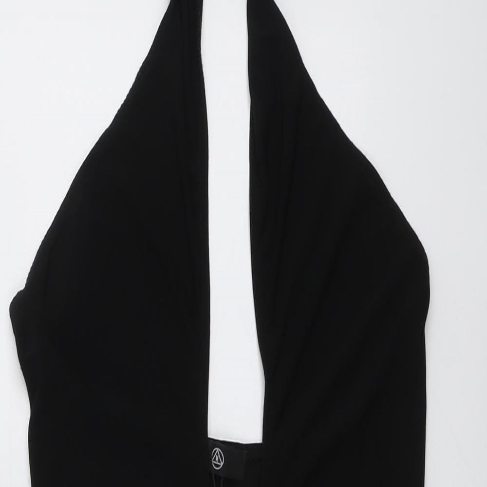 Missguided Womens Black Polyester Bodycon Size 10 Halter Pullover