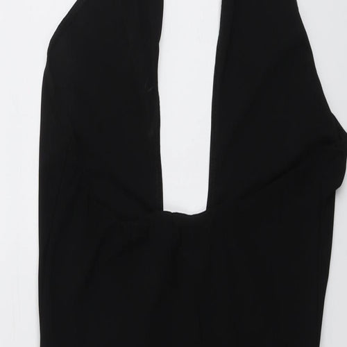 Missguided Womens Black Polyester Bodycon Size 10 Halter Pullover