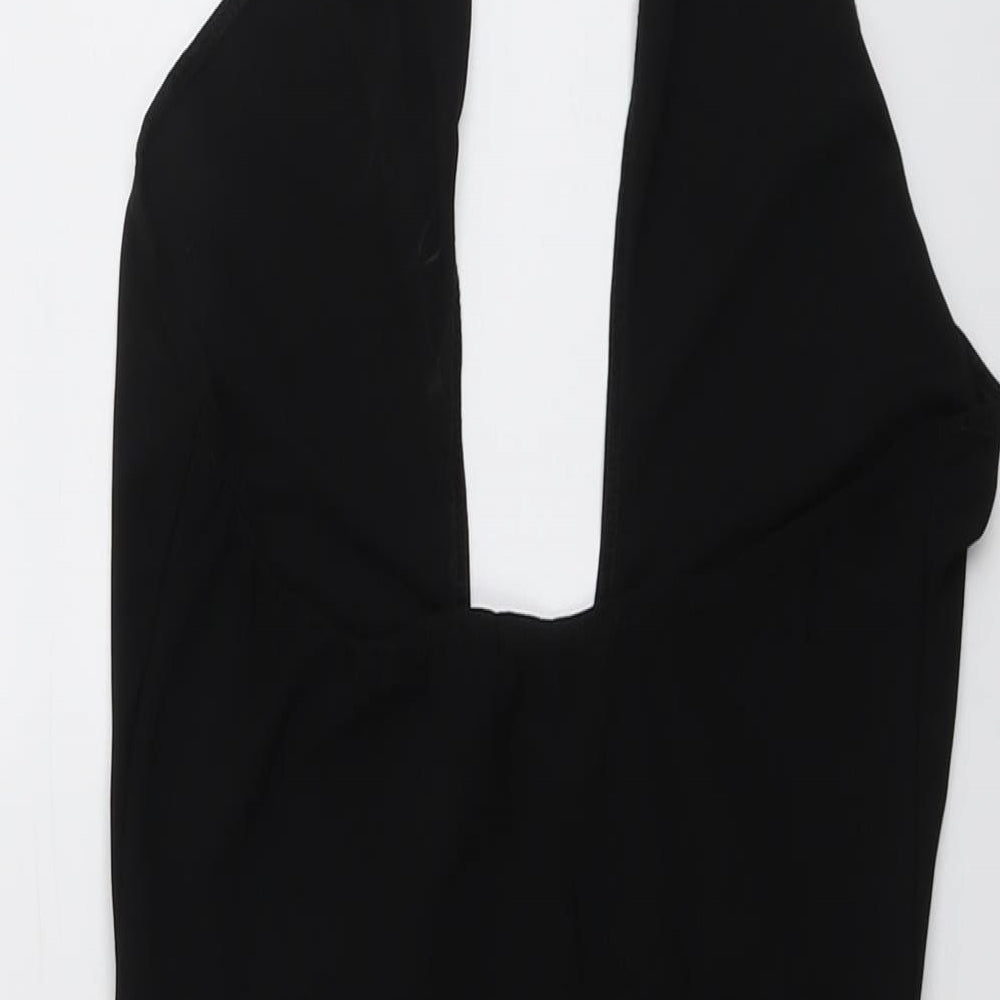 Missguided Womens Black Polyester Bodycon Size 10 Halter Pullover