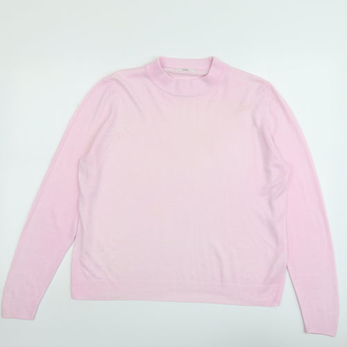 Marks and Spencer Womens Pink Round Neck Acrylic Pullover Jumper Size 16