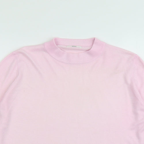 Marks and Spencer Womens Pink Round Neck Acrylic Pullover Jumper Size 16