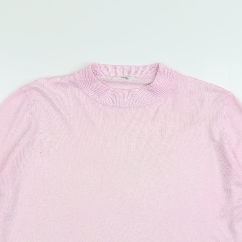Marks and Spencer Womens Pink Round Neck Acrylic Pullover Jumper Size 16