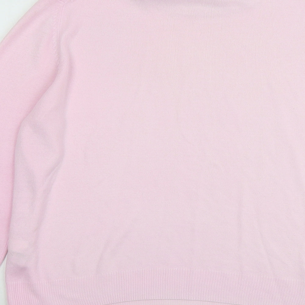 Marks and Spencer Womens Pink Round Neck Acrylic Pullover Jumper Size 16