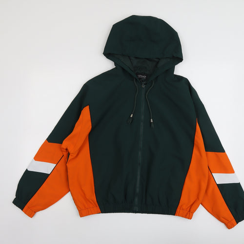 Topshop Womens Green Geometric Jacket Size M Zip