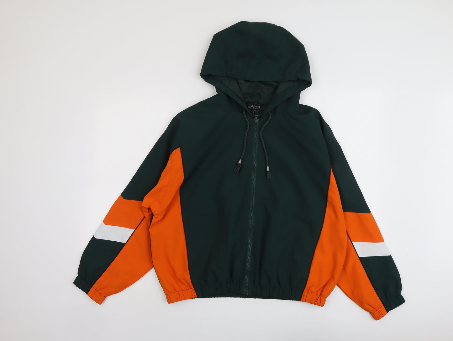 Topshop Womens Green Geometric Jacket Size M Zip