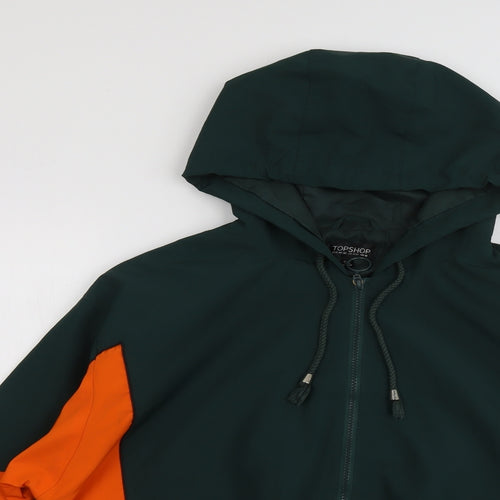 Topshop Womens Green Geometric Jacket Size M Zip