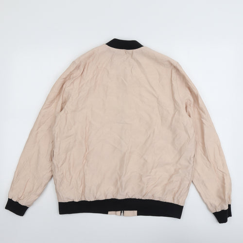 River Island Womens Beige Bomber Jacket Jacket Size 12 Zip