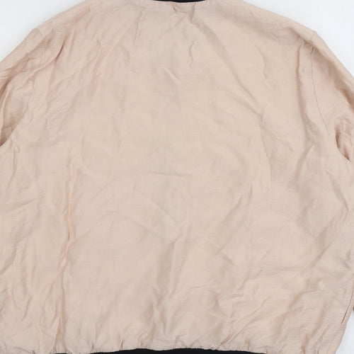 River Island Womens Beige Bomber Jacket Jacket Size 12 Zip