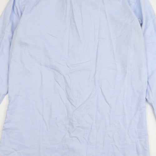 Michaelis Mens Blue Cotton Button-Up Size 15.5 Collared Button