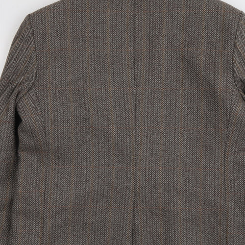 Hodges Mens Brown Herringbone Wool Jacket Suit Jacket Size 42 Regular