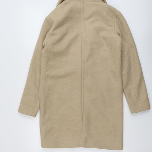 NEXT Womens Beige Overcoat Coat Size 6 Button