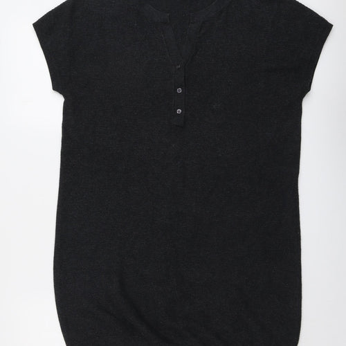 Gap Womens Grey Cotton Jumper Dress Size M V-Neck Pullover