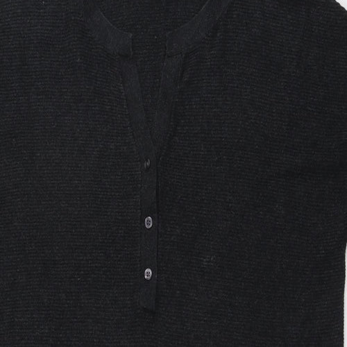 Gap Womens Grey Cotton Jumper Dress Size M V-Neck Pullover